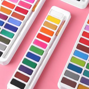 Lächeln Sie weiter 36 Farben Tragbares ungiftiges festes Aquarell-Farbset mit Pinsels tift für Kinder - Product Image 6