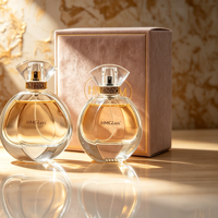 Vente en gros de flacons vaporisateurs en verre pour parfum, étanches, avec couvercle en acrylique sérigraphié, rubans, boîte cadeau personnalisée, capacité 30ml 50ml 100ml