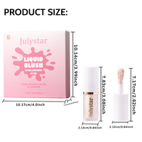 Julystar Set Rias Wajah Cair Multifungsi Melembapkan Tahan Lama dengan Asam Hialuronat, Highlighter, Blush, dan Contour