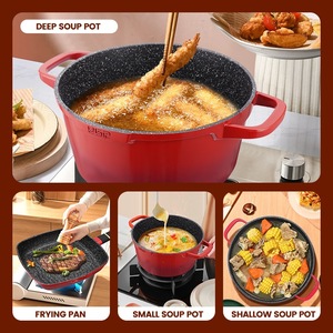 DSP Non-Stick Cookware <b>Set</b> 4-Piece Frying Pan Soup <b>Pot</b> Induction Gas Stove Compatible Household Kitchen <b>Set</b> - Product Image 1