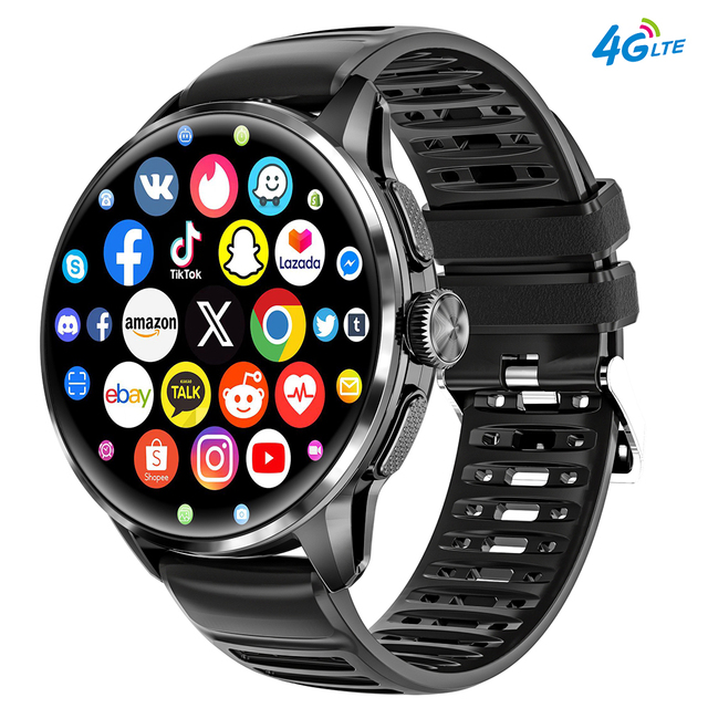 2026 SANVNET H100 4G Sim Card Smart Watch 1.6inch Amoled Screen Camera 3+32G Health Management Compass Smart Watches GPS