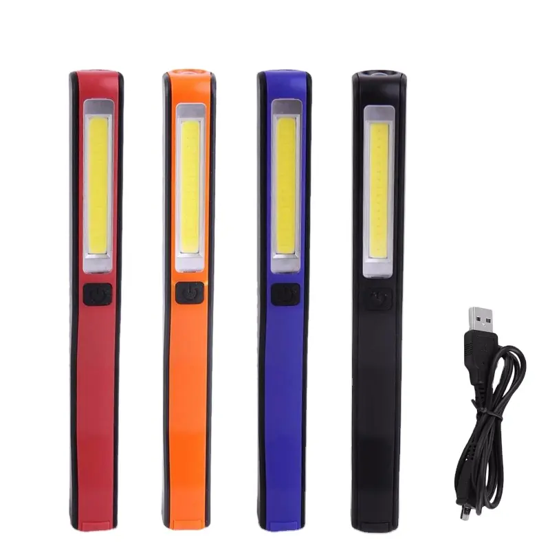 Senter LED COB Isi Ulang Magnetic Pen Klip Tangan Obor USB Pengisian Lampu Kerja untuk Camping Trekking Taktis Lampu Malam