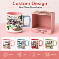 Mug en céramique souvenir du Mexique, imprimé avec des monuments folkloriques mexicains, pour tasse à café en grès, design personnalisé, OEM ODM, vente en gros