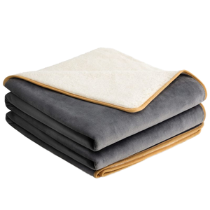 بطانية صوف شيربا للكلاب بطانيات مزدوجة الوجهين مضادة للماء كلب قابل للغسل بطانية غطاء للحيوانات الأليفة - Product Image 1