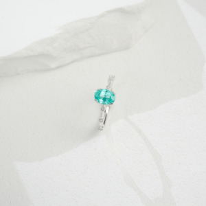 Anillo de plata S925 de alta gama con gema Paraiba - Product Image 5