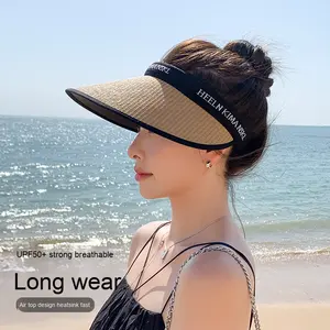 قش فينيل نسائي صيفي كبير مضاد للشعاع بحافة فينيل مع شعار لعرض الوجه حماية خزانة غنية مخصصة للنزهات غير الرسمية - Product Image 3