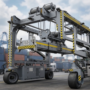 Grúa RTG de 50t para Trabajo Pesado, 22m, para Carga de Contenedores, con Motor y Caja de Cambios, Control Remoto Inalámbrico - Product Image 4