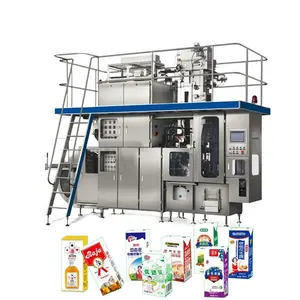 Automatische komplette Mango Birne Orange Ananas Saft Verarbeitung linie Aseptische Ziegel Karton Füll maschine Für Fabrik