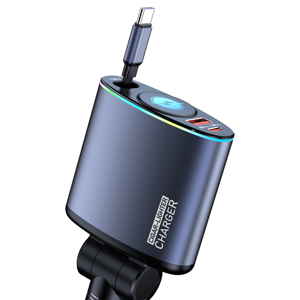 <span class=keywords><strong>Chargeur</strong></span> de voiture à charge rapide en métal rétractable de nouveau style 2025 avec conception portable de charge sans fil - Product Image 1