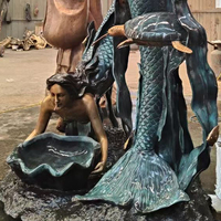 Statue de Petite Sirène Personnalisée Bronze Laiton Métal Artisanat Marine Musée Cuivre Coulé Sirène Dauphin Baleine Sculptures