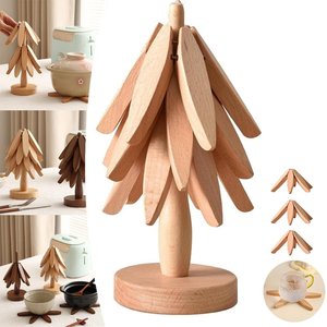 Vaso ciotola teiera piatto caldo in <span class=keywords><strong>legno</strong></span> Trivet 4Trivet 1 supporto naturale pieghevole cucina in <span class=keywords><strong>legno</strong></span> Trivet noce nero forma Trivet Trivet - Product Image 2