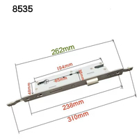 Corps de serrure en alliage d'aluminium 8530 pour porte à rupture de pont thermique, serrure à mortaise intégrée pour porte en plastique et acier, serrure multipoints 92