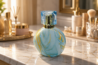 Flacon de parfum cylindrique en verre mat de luxe personnalisé OEM avec pulvérisateur, impression sérigraphiée sans couture, impression par transfert d'eau intégrale
