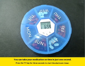2025 settimanale Dispenser di pillole contenitore di plastica porta medicina 7 giorni elettronica digitale scatola di pillole con Timer di allarme - Product Image 2