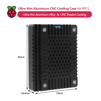 Casing Pelindung Pendingin Pasif CNC dari Paduan Aluminium Ultra-tipis, kompatibel dengan Raspberry Pi 5, N310, N311 (opsional dengan kipas)