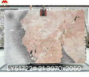 Dalle de Quartzite <span class=keywords><strong>Pandora</strong></span> Rose Macaron Charme de Patagonie Dalle rétroéclairée en pierre naturelle avec grand cristal translucide Quartzite du Brésil - Product Image 3