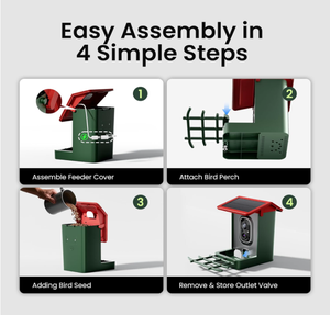 Comedero para Pájaros con Cámara Inteligente, Comedero con IA, Vista en Vivo, Alertas <span class=keywords><strong>de</strong></span> Visita Instantánea, Captura <span class=keywords><strong>de</strong></span> <span class=keywords><strong>Video</strong></span> HD, para Entusiastas <span class=keywords><strong>de</strong></span> la Observación <span class=keywords><strong>de</strong></span> Aves - Product Image 4