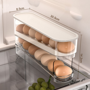 Nhà Bếp 2 Lớp Transpents Tự Động Cán Trứng Quả Và Lưu Trữ Tổ Chức Container Tủ Lạnh Trứng Hộp Lưu Trữ - Product Image 3