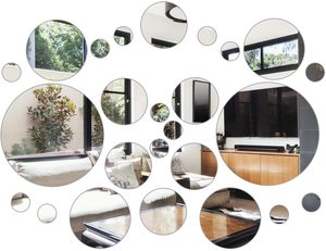 Removable Acrylic <strong>Setting</strong> Wall Sticker Decal <strong>Mirror</strong> for Home Living Room Bedroom Decor (Round Circle, 32 Pieces) - Product Image 1