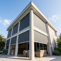 Persianas enrollables exteriores personalizadas al por mayor de fábrica, a prueba de viento, impermeables, motorizadas, inteligentes, con cremallera, para patio, balcón, jardín
