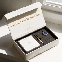 Boîte magnétique personnalisée et emballage de boîte cadeau, boîte en papier PR élégante de luxe noire haut de gamme