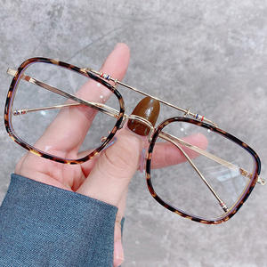 Montures de lunettes rectangulaires anti-lumière bleue Tr Metals, monture complète unisexe, verres plats en PC, origine Taizhou - Product Image 1