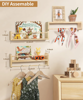 Ensemble d'étagères murales pour la crèche, 3 étagères flottantes en bois naturel pour la maternelle, rangement mural, cuisine, salon, épices