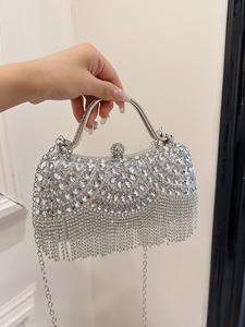 New Full Diamond Tassel Light Handbag For Women 2025 Ladies Party Party <b>Gold</b> <b>Evening</b> <b>Bags</b> Designer Sac - Product Image 3