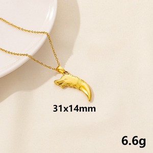 Pendentif Loup Lion en Acier Inoxydable 304 Doré, Chaîne à Maillons, Totem Animal Sauvage, Médaille <span class=keywords><strong>Scarabée</strong></span> pour Collier Unisexe Homme Femme Bijoux - Product Image 6