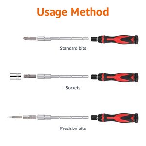 Magnetic Ratcheting Wrench and Electronics <b>Screwdriver</b> <b>Set</b>,73 (Pack of 1) <b>Screwdriver</b> <b>Bits</b> Non-magnetic for Small Elec - Product Image 5