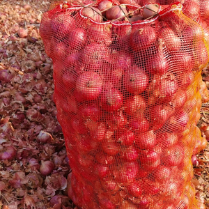 <span class=keywords><strong>Bolsa</strong></span> de <span class=keywords><strong>Malla</strong></span> Tubular Tejida de PP, <span class=keywords><strong>Malla</strong></span> de Leno, Envasado de Frutas Frescas, Patata, Ajo, Cebolla, Vegetales, 25kg, 45x75cm, 50x80cm - Product Image 1