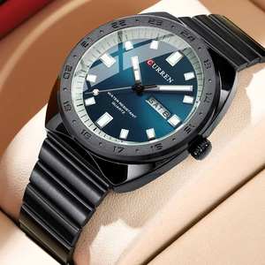 Reloj CURREN 8473, nuevo reloj de moda para hombre, resistente al agua, con fecha luminosa, de acero inoxidable, cuarzo, cuadrado, reloj para hombre. - Product Image 2