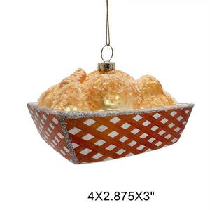 Adornos <span class=keywords><strong>de</strong></span> comida <span class=keywords><strong>de</strong></span> vidrio personalizados, colgante <span class=keywords><strong>de</strong></span> taco sabroso, bordado con lentejuelas UV, vacaciones festivas con jamón, pan, pastel <span class=keywords><strong>de</strong></span> <span class=keywords><strong>granada</strong></span> - Product Image 3