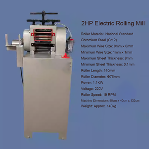 เครื่องรีดโลหะไฟฟ้า2HP เครื่องทำลวดแบนทรงสี่เหลี่ยมสีทองอุปกรณ์การผลิตเครื่องรีดทอง - Product Image 5