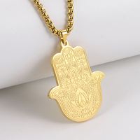Collier pendentif Myshape en acier inoxydable, main de Fatima Hamsa, œil égyptien contre le mauvais œil, amulette porte-bonheur pour le succès et la protection