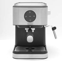 Machine à café expresso programmable en acier inoxydable avec mousseur à lait, design compact pour cappuccino et latte