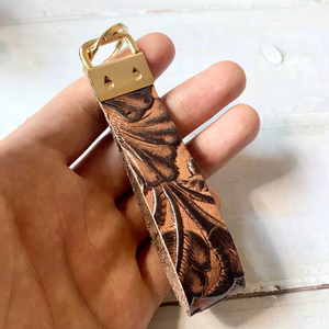 Custom Tooled Leather <strong>Keychain</strong> Wholesale PU Vintage Western Scroll Pattern for Country Concert Merchandise Promotional <strong>Bulk</strong> - Product Image 6