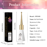 MTSSII Gel UV/LED Soak-Off pour Salon, Outils de Nail Art Féminin, Gel Magnétique Effet Œil de Chat Réfléchissant 10ml, Tendance