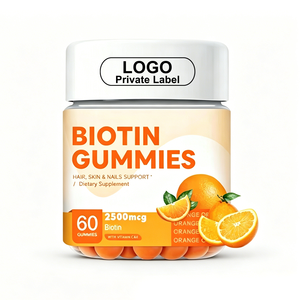 Gummies à la biotine personnalisables OEM pour la croissance des cheveux et l'éclat de la peau, gummies à la vitamine C, 60 gummies - Product Image 1