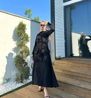 Nouvelle arrivée 2023 Abaya musulmane femme hauts et robe deux pièces ensemble Islam ethnique Abaya robe ensembles