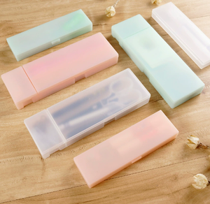 Boîte à crayons en plastique PP givré translucide avec fermeture à pression, grande capacité, pour ranger les fournitures scolaires - Product Image 4