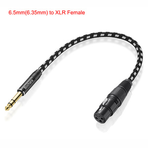 Câble audio blindé Bochara 30 cm tressé 6,35 mm <span class=keywords><strong>Jack</strong></span> stéréo vers <span class=keywords><strong>XLR</strong></span> mâle/<span class=keywords><strong>femelle</strong></span> OFC pour microphone, mélangeur, amplificateur - Product Image 3