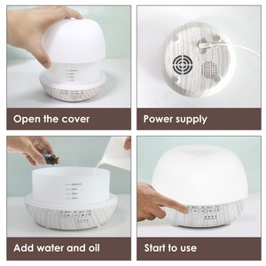 เครื่องกระจายน้ำมันหอมระเหยอัลตร้าโซนิคไฟฟ้าเครื่องพ่นเสียงสีขาวเครื่องเพิ่มความชื้นหมอกไฟ LED 7สี9ผ่อนคลาย1ปี - Product Image 5