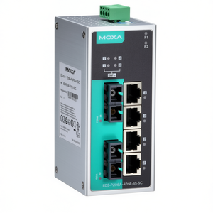 Moxa EDS-P206A-4PoE-SS-SC-T DIN Rail <b>PoE</b> Unmanaged <b>Switch</b> 4 Port Enterprise <b>Switch</b> - Product Image 2