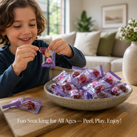 Bonbons gélifiés pelables au glucose HALAL OEM, bonbons moelleux à double couche en sachet, vente en gros, nouveauté bonbons pelables pour la vente au détail et les distributeurs automatiques