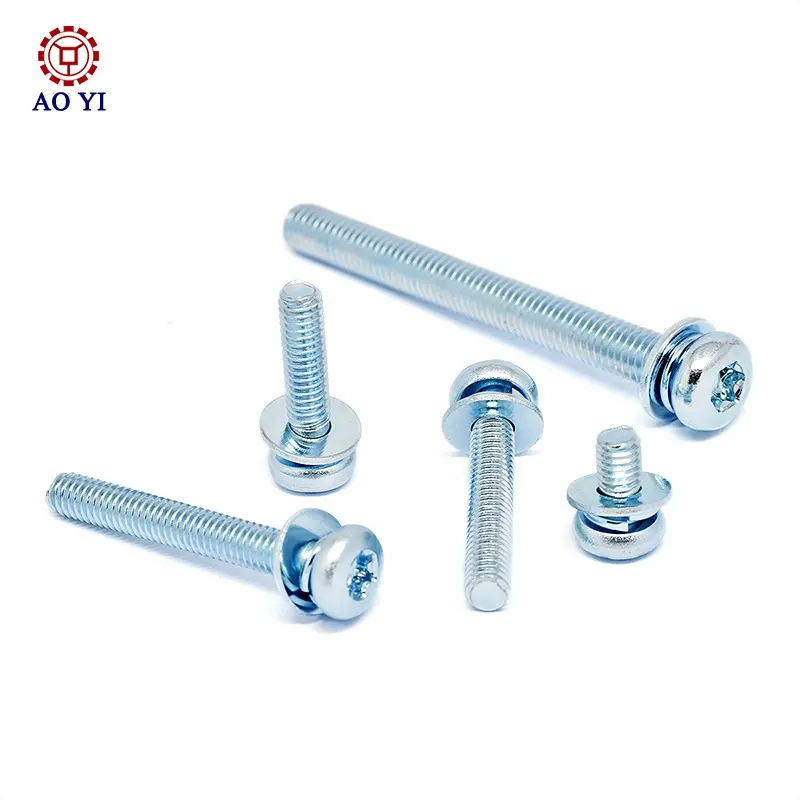 In acciaio inox M4 Torx presa viti a testa tonda con Washer sem combinazione viti macchina con zinco blu placcato