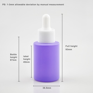 Botella de Vidrio Esmerilado Redonda con <span class=keywords><strong>Gotero</strong></span> para Suero Cosmético, Crema Facial, 20ml-100ml, Botón de Presión Transparente - Product Image 4