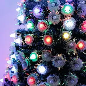 New Design Colorful LED Light PVC Christmas Tree Artificial Lighting With Fiber Optic Technology
