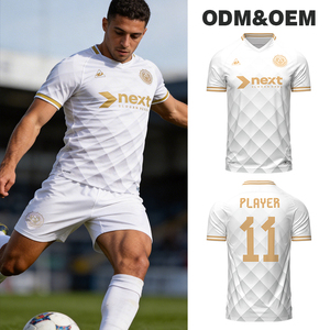 <span class=keywords><strong>Camiseta</strong></span> de Fútbol para <span class=keywords><strong>Hombre</strong></span> con Cuello en V, Transpirable, Jacquard, de Alta Calidad, Directo de Fábrica, Uniformes de Equipo Personalizados por Sublimación OEM - Product Image 1