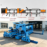 Ligne de chantournage automatique double face pour le façonnage des coins des panneaux de porte en bois avec machine pour côtés courts et longs